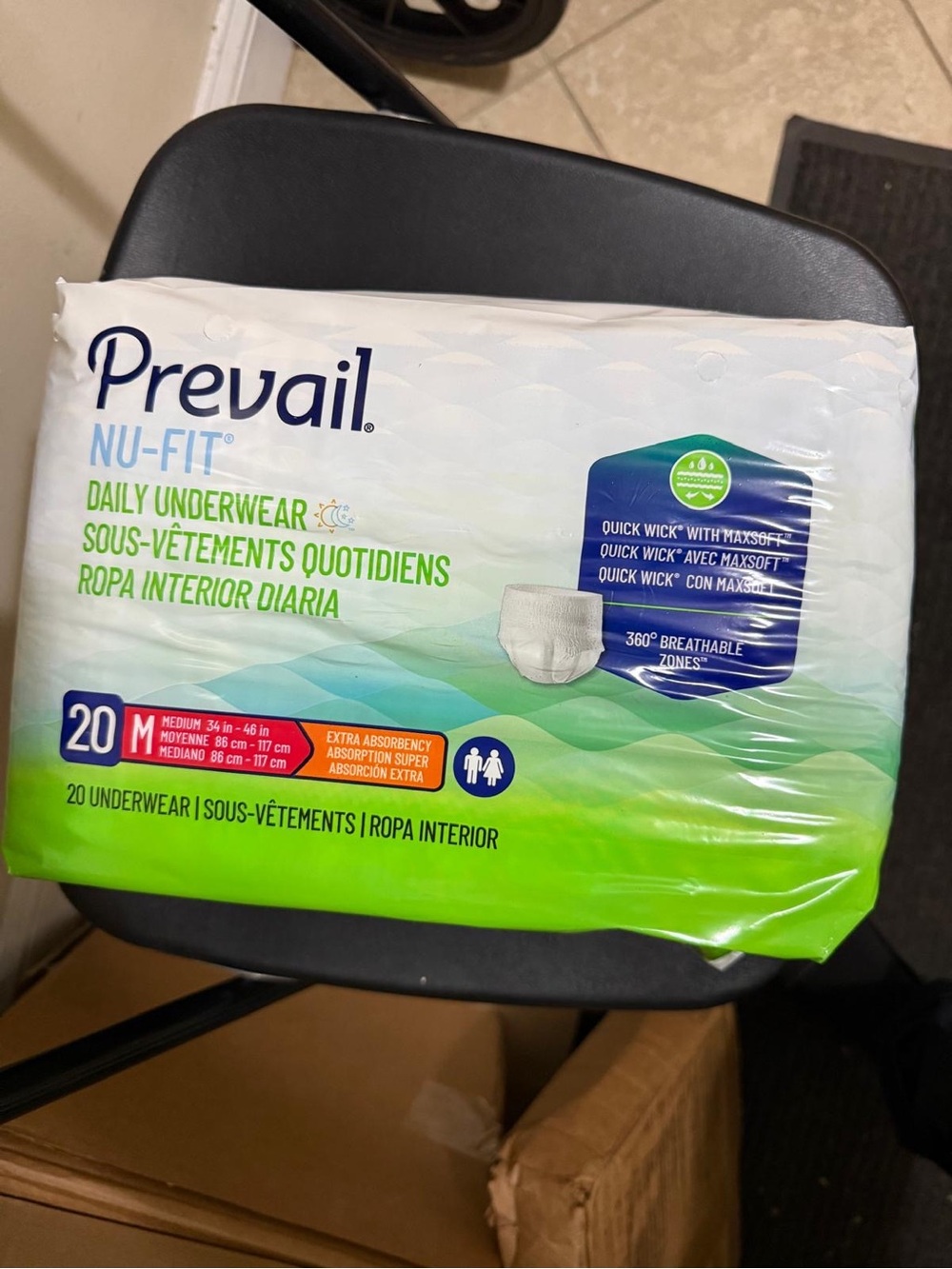 Prevail Nu-Fit Daily Underwear - Women - White/Green - Medium (20 Pack)